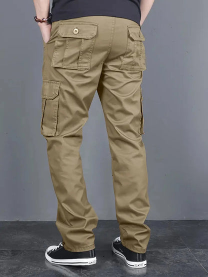 Men's Khaki Cotton Cargo Pants