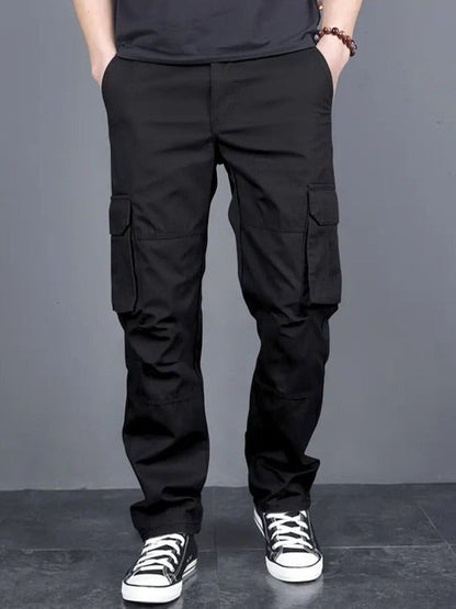 Essential Black Cotton Cargo Pants – Multi-Pocket Utility Fit