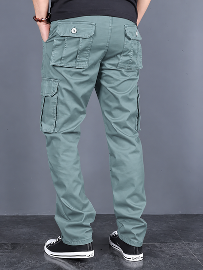 Men's Turquoise Blue Cotton Cargo Pants
