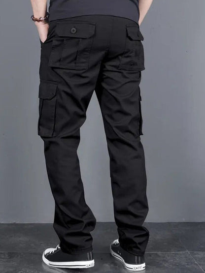 Essential Black Cotton Cargo Pants – Multi-Pocket Utility Fit