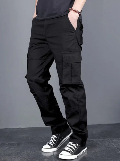 Essential Black Cotton Cargo Pants – Multi-Pocket Utility Fit