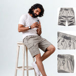 Signature Light Gray Premium Cotton Men's Cargo Shorts