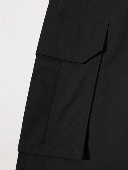 Essential Black Cotton Cargo Pants – Multi-Pocket Utility Fit