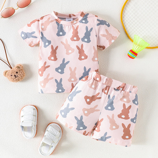 Soft and Playful Bunny Pattern Co-Ord Set for Kids