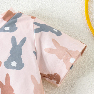 Soft and Playful Bunny Pattern Co-Ord Set for Kids