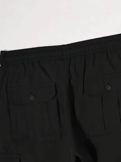 Essential Black Cotton Cargo Pants – Multi-Pocket Utility Fit