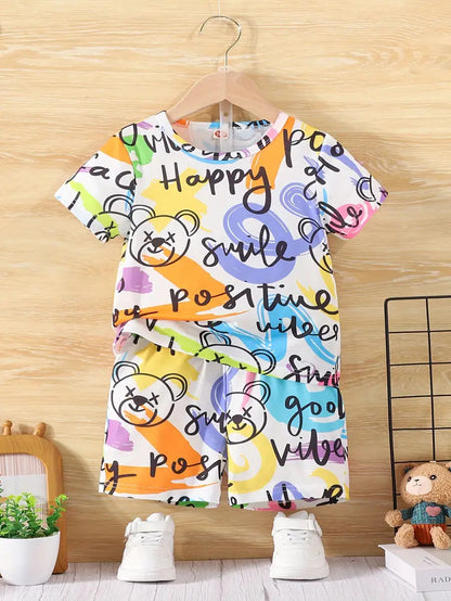 Kids' Bright and Happy Printed Summer Outfit