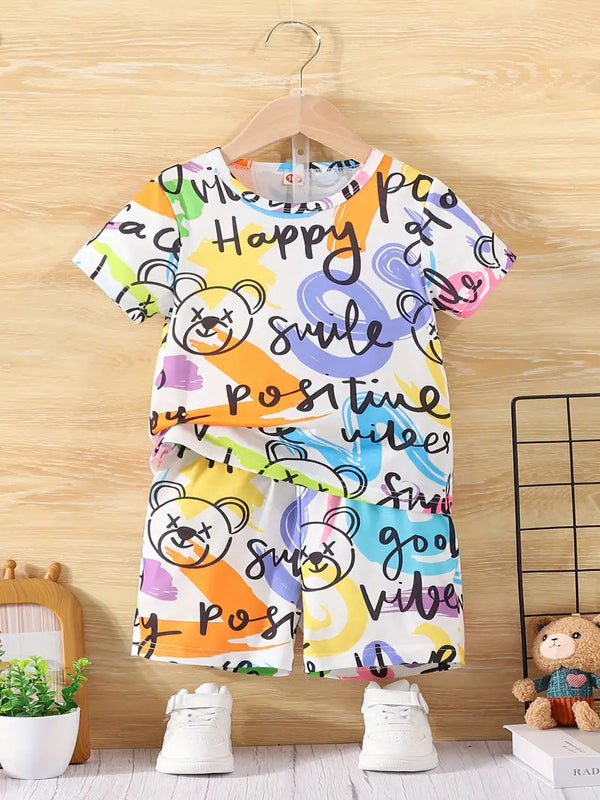 Kids' Bright and Happy Printed Summer Outfit