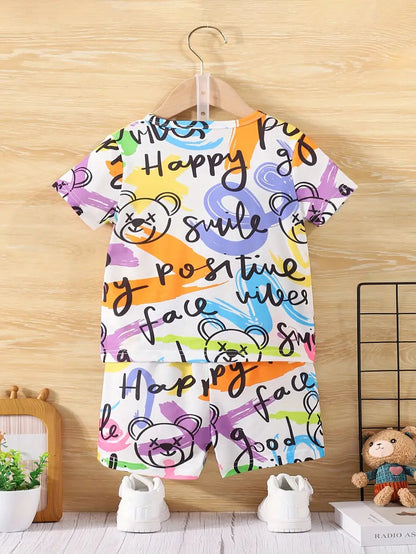 Kids' Bright and Happy Printed Summer Outfit