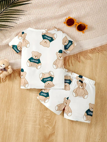 Trendy Unisex Baby Co-Ord Set with Teddy Print – Light & Comfy