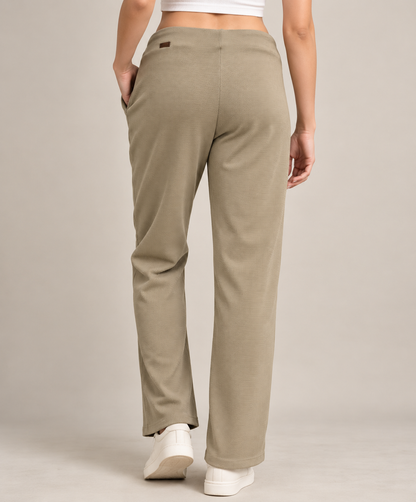 Women’s Elegant Beige Button Trousers