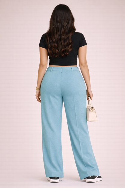 Women’s Aqua Mist Straight Fit Stretchable Trousers