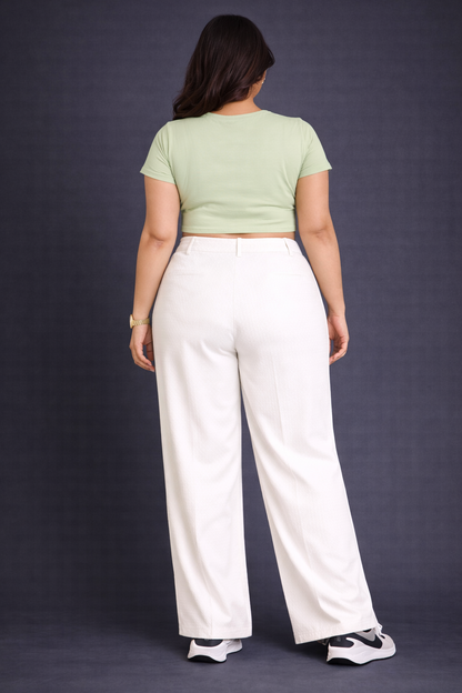 Luxury White Plus Size Women’s Trousers