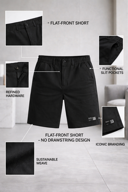 Premium Cotton Cargo Professional Black Shorts for Men