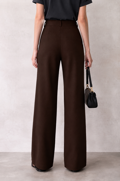 Women’s Coffee Premium Stretch Straight Fit Trousers