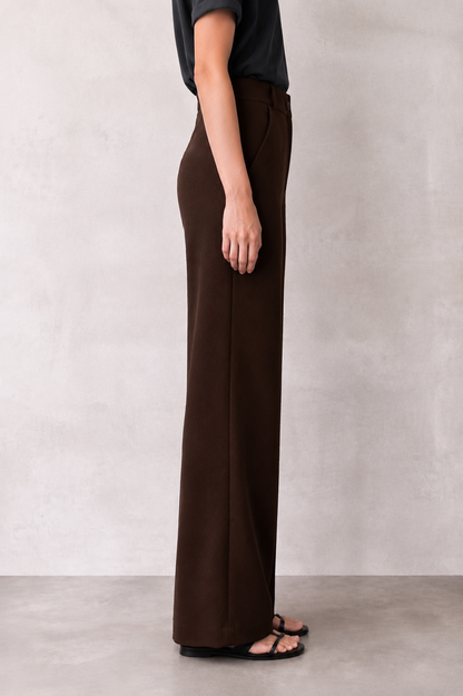 Women’s Coffee Premium Stretch Straight Fit Trousers