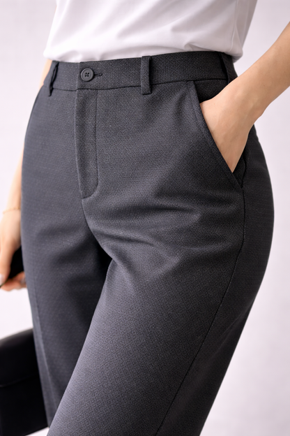 Premium Charcoal Grey Women’s Straight Fit Formal Trousers