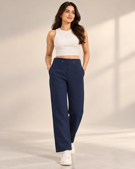 Women’s Navy Blue Classic Trousers