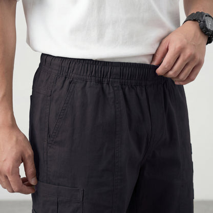 Men’s Black Cargo Shorts in Premium Cotton
