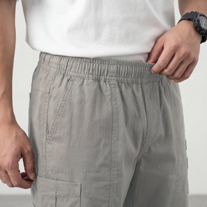 Men’s Light Grey Cargo Shorts in Premium Cotton