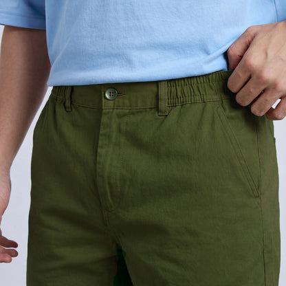 Premium Cotton Cargo Professional Olive Green Shorts for Men
