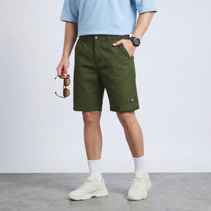 Premium Cotton Cargo Professional Olive Green Shorts for Men