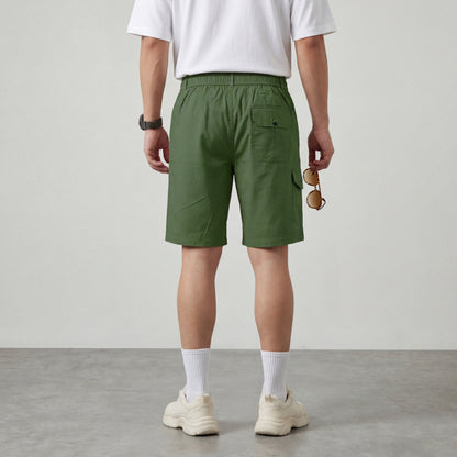 Signature Olive Green Premium Cotton Men's Cargo Shorts