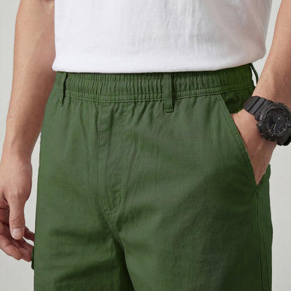 Signature Olive Green Premium Cotton Men's Cargo Shorts