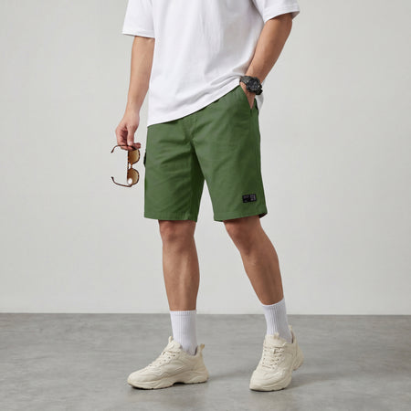 Signature Olive Green Premium Cotton Men's Cargo Shorts