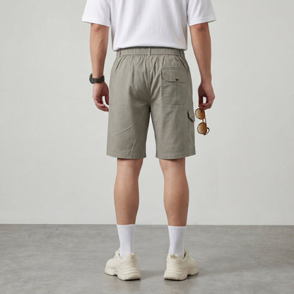 Signature Light Gray Premium Cotton Men's Cargo Shorts