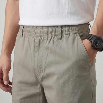 Signature Light Gray Premium Cotton Men's Cargo Shorts