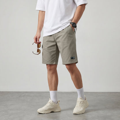 Signature Light Gray Premium Cotton Men's Cargo Shorts