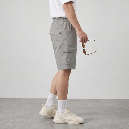 Signature Light Gray Premium Cotton Men's Cargo Shorts
