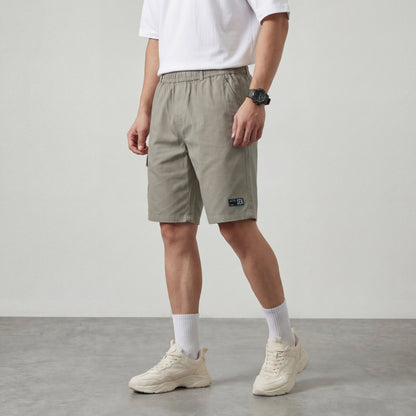 Signature Light Gray Premium Cotton Men's Cargo Shorts