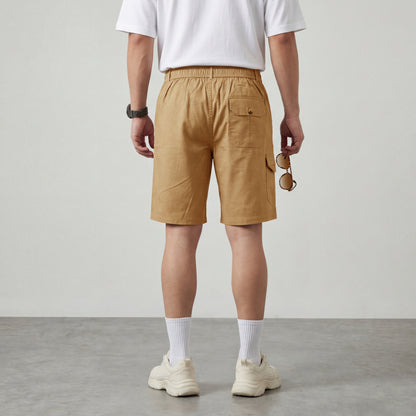 Men’s Premium Khaki Cargo Shorts in Luxury Cotton