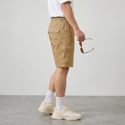 Men’s Premium Khaki Cargo Shorts in Luxury Cotton