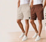 Waffle Shorts Combo – Beige & Brown (Pack of 2)