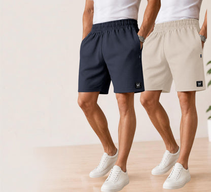 Waffle Shorts Combo – Beige & Dark Grey (2-Pack)