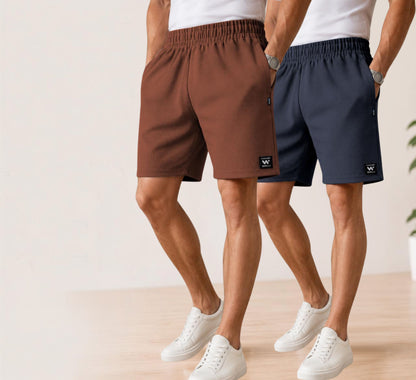 Waffle Shorts Combo – Brown & Dark Grey (2-Pack)