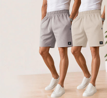 Waffle Shorts Combo – Beige & Light grey (2-Pack)