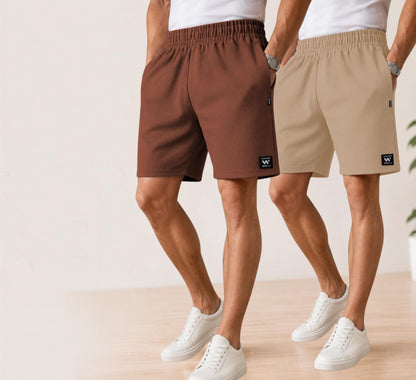 Waffle Shorts Combo – Brown & Camel (2-Pack)