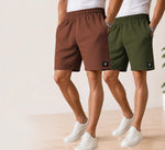 Waffle Shorts Combo – Brown & Mehndi (2-Pack)
