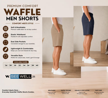 Waffle Shorts Combo – Camel & Dark Grey (2-Pack)