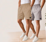 Waffle Shorts Combo – Camel & Light Grey (2-Pack)