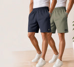 Waffle Shorts Combo – Dark Grey & Dark Pista (2-Pack)