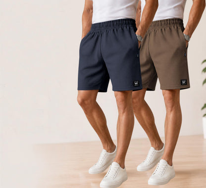 Waffle Shorts Combo – Dark Grey & Kiwi (2-Pack)