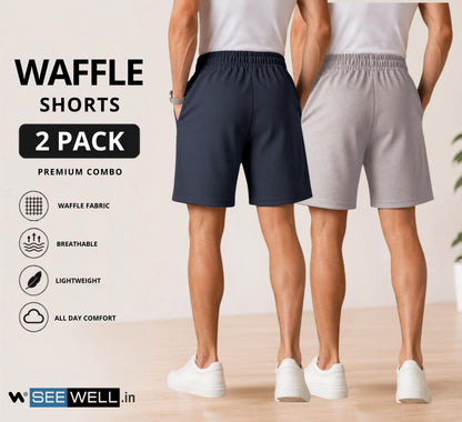 Waffle Shorts Combo – Dark Grey & Light Grey (2-Pack)