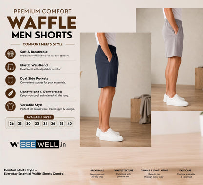 Waffle Shorts Combo – Dark Grey & Light Grey (2-Pack)