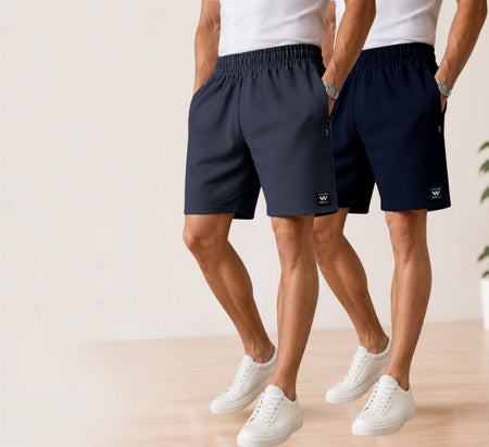 Waffle Shorts Combo – Dark Grey & Navy Blue (2-Pack)