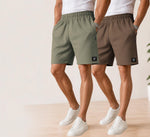Waffle Shorts Combo – Dark Pista & Kiwi (2-Pack)